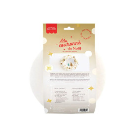 kit couronne de Noël or et blanc de dos