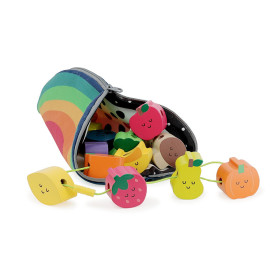 perles en bois tutti frutti et sa trousse de rangement