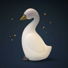 Lampe veilleuse cygne éclairée la nuit