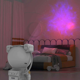 Lampe projecteur Galaxy Light éclairée en rose