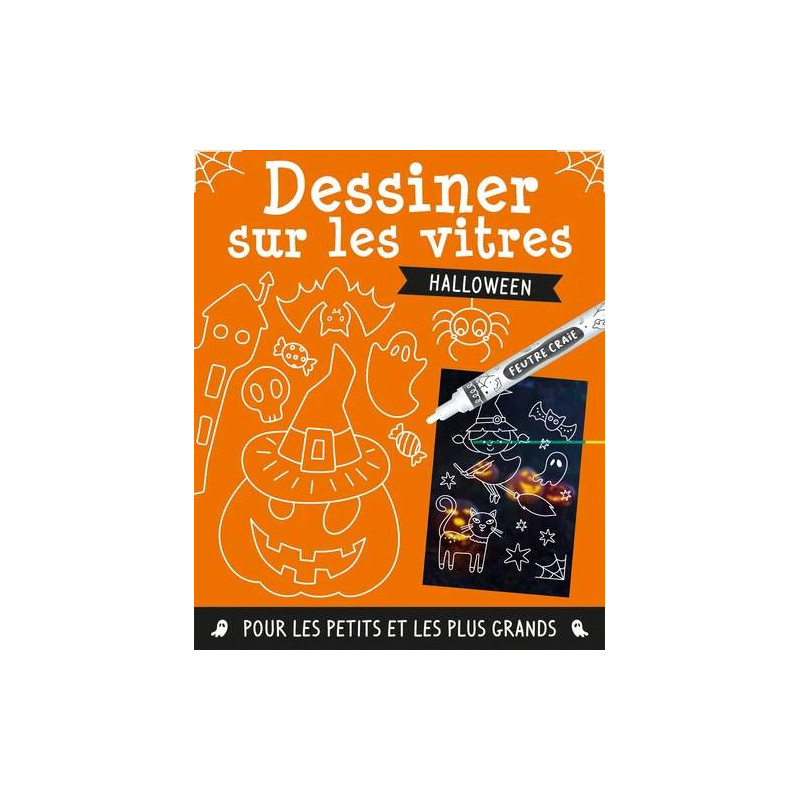 Coffret Dessiner sur les vitres Halloween de face