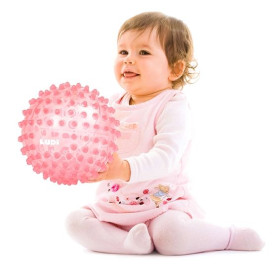 Balle de massage rose Ludi avec enfant