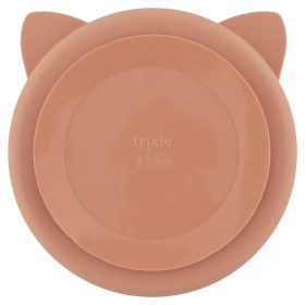 Assiette avec ventouse en silicone et compartiments Mrs Cat de dos