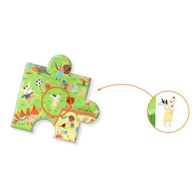 Puzzle observation - Le square des petits amis 35 pièces - Djeco